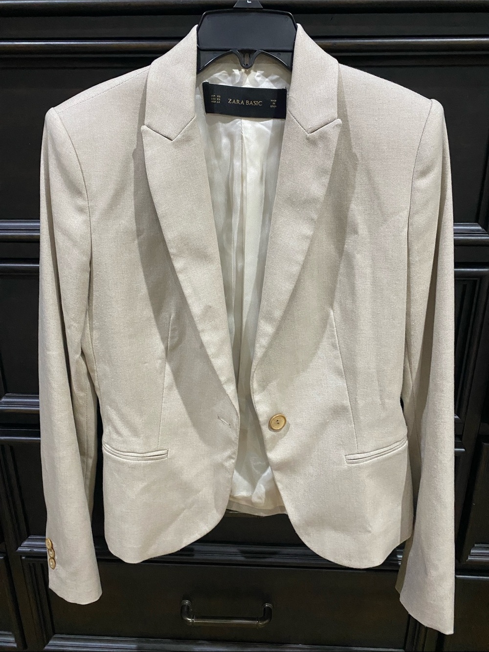 Zara Beige Single-Button Blazer - Tailored Women's Sport Coat